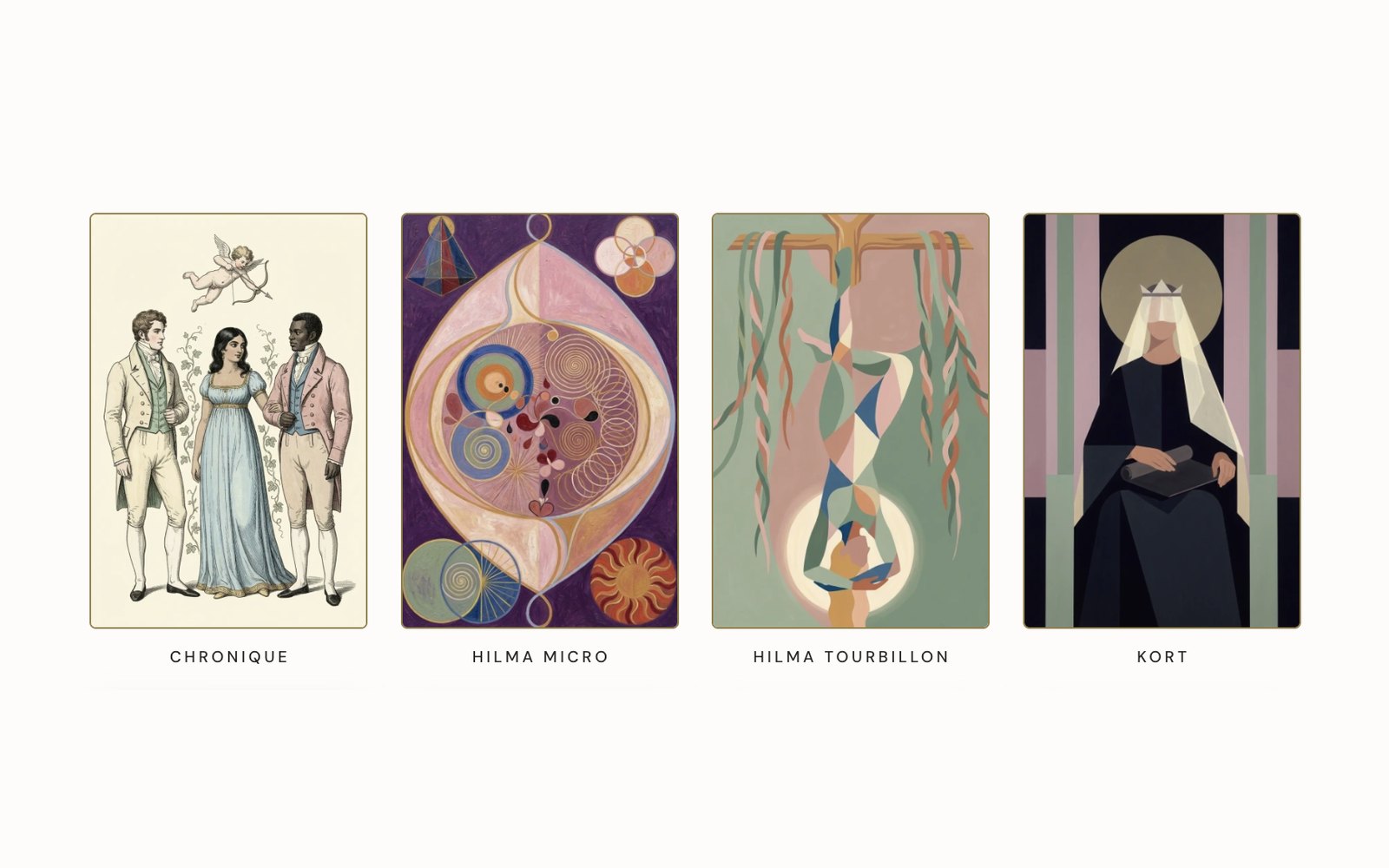 Morning.Cards deck selection: Chronique, Hilma Micro, Hilma Tourbillon and Kort